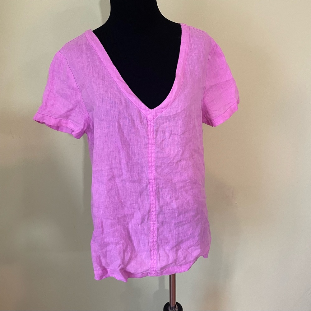 C&C California Pink V-Neck Short Sleeve Tee